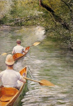  Soir Painting - Perissoires aka The Canoes Gustave Caillebotte